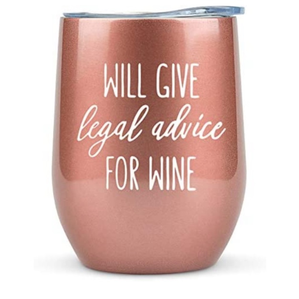 NIB Rose Gold Legal Advice Tumbler